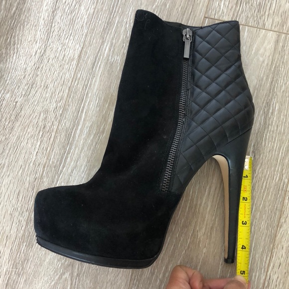 Truth or Dare Black Platform Suede Quilted Leather - Picture 6 of 8